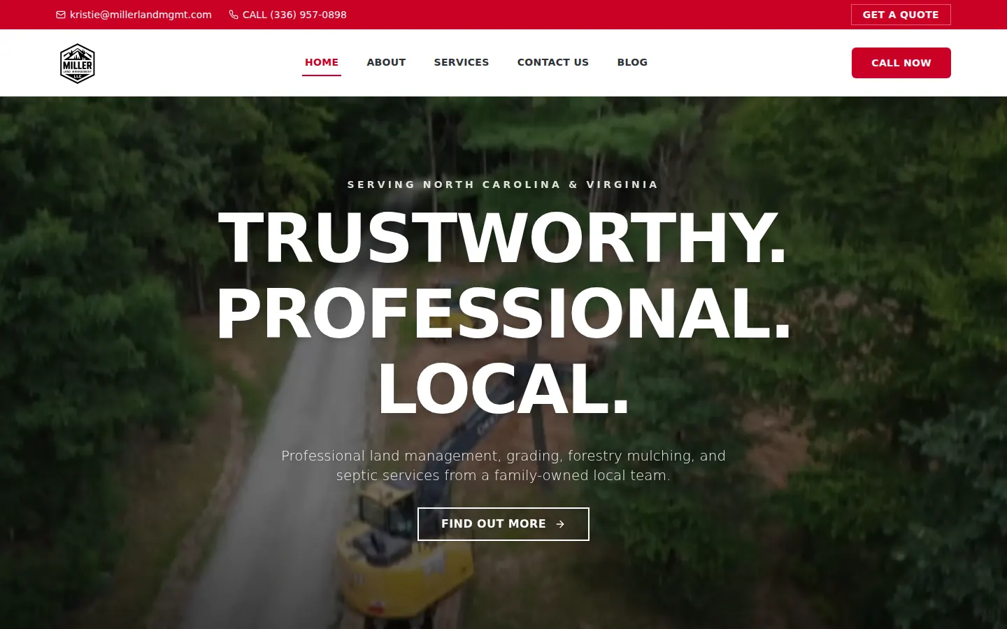 Miller Land Management website homepage