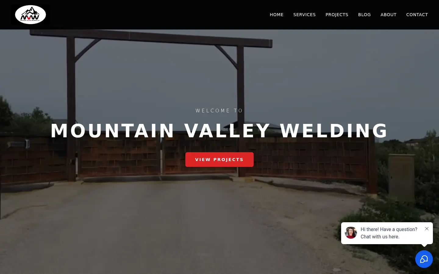 Mountain Valley Welding website homepage